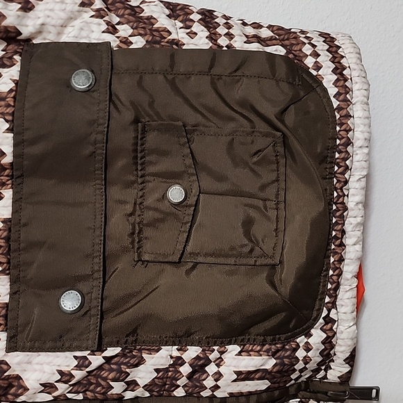 Men's Sean John Mens Brown Orange Print Puffer Vest Size XXL - Picture 2 of 9